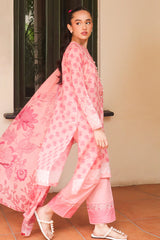 CORAL DELUXE-3 PIECE PRINTED LAWN SUIT