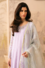 LILAC LUSTER-4 PIECE EMBROIDERED CHIFFON SUIT