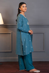 CRYSTAL TEAL-2 PC (SHIRT & DUPATTA)