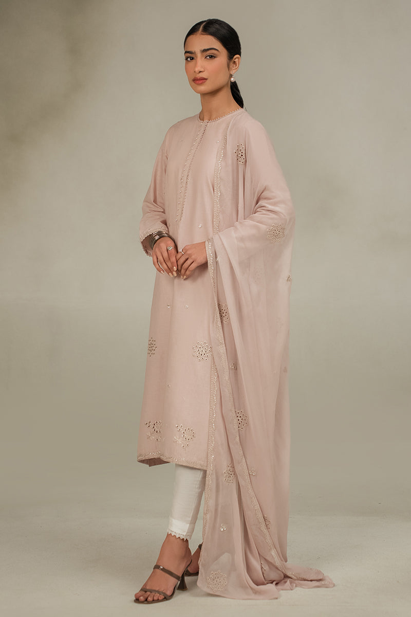 ECRU FAWN-2 PC (SHIRT & DUPATTA)