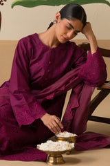 PLUM PARFAIT-3 PIECE CHIKANKARI SUIT