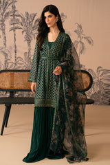 VIRIDIAN HAVEN-4 PIECE EMBROIDERED CHIFFON SUIT