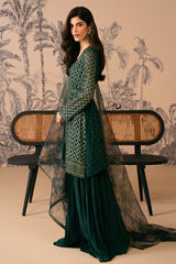 VIRIDIAN HAVEN-4 PIECE EMBROIDERED CHIFFON SUIT