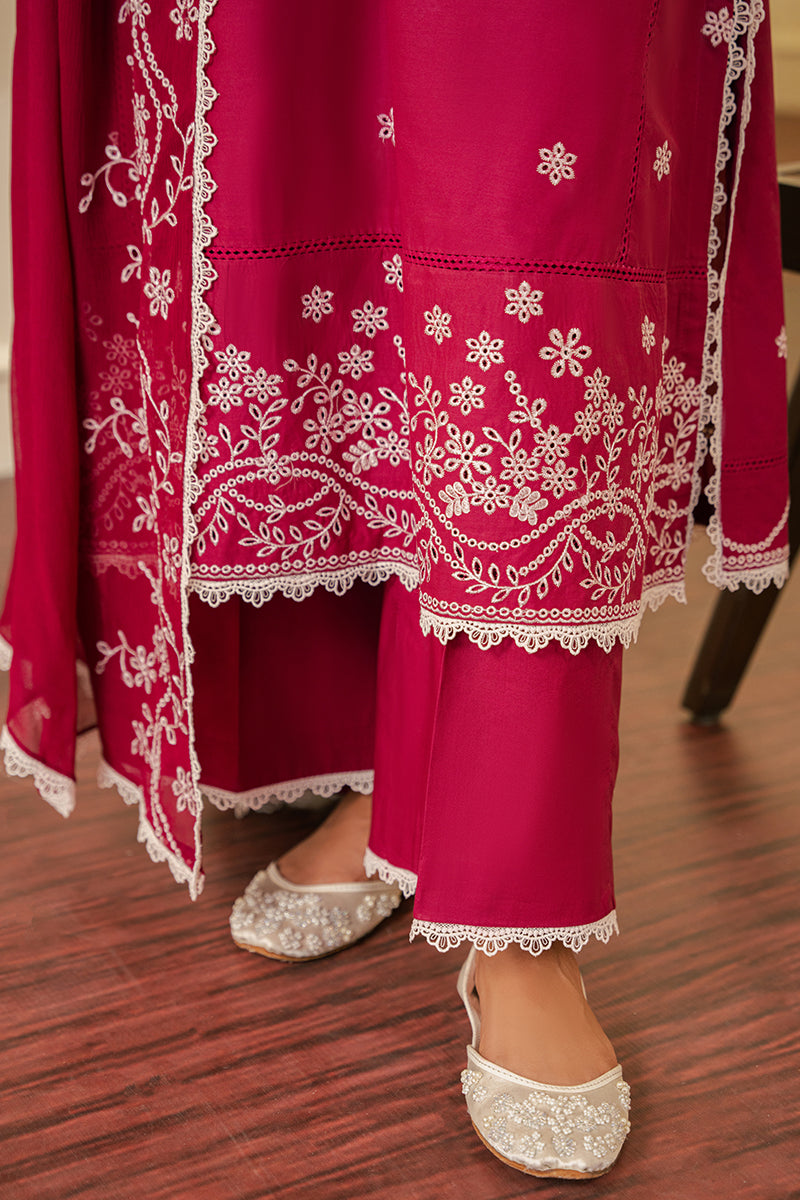 ROSE IMPRESSION-3 PIECE EMBROIDERED CAMBRIC SUIT