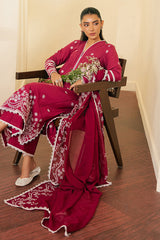 ROSE IMPRESSION-3 PIECE EMBROIDERED CAMBRIC SUIT