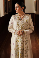 IVORY GARDEN-3PC SATIN EMBROIDERED SUIT