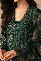 VIRIDIAN HAVEN-4 PIECE EMBROIDERED CHIFFON SUIT