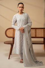 PEARL BLUE-3 PIECE EMBROIDERED LAWN SUIT