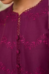 PLUM PARFAIT-3 PIECE CHIKANKARI SUIT