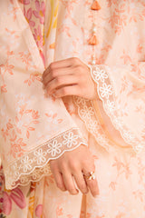 DUSKY ROSE-3 PIECE PRINTED LAWN SUIT