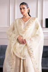 SEA MIST-4 PC EMBROIDERED CHIFFON SUIT