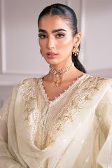 SEA MIST-4 PC EMBROIDERED CHIFFON SUIT