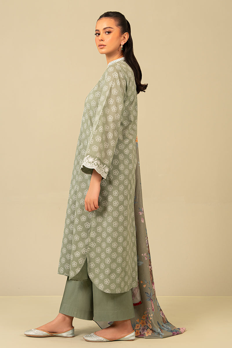 BLOOMING SAGE-3 PIECE PRINTED SUIT