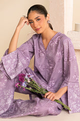 PURPLE FOG-2 PC PRINTED LAWN SUIT