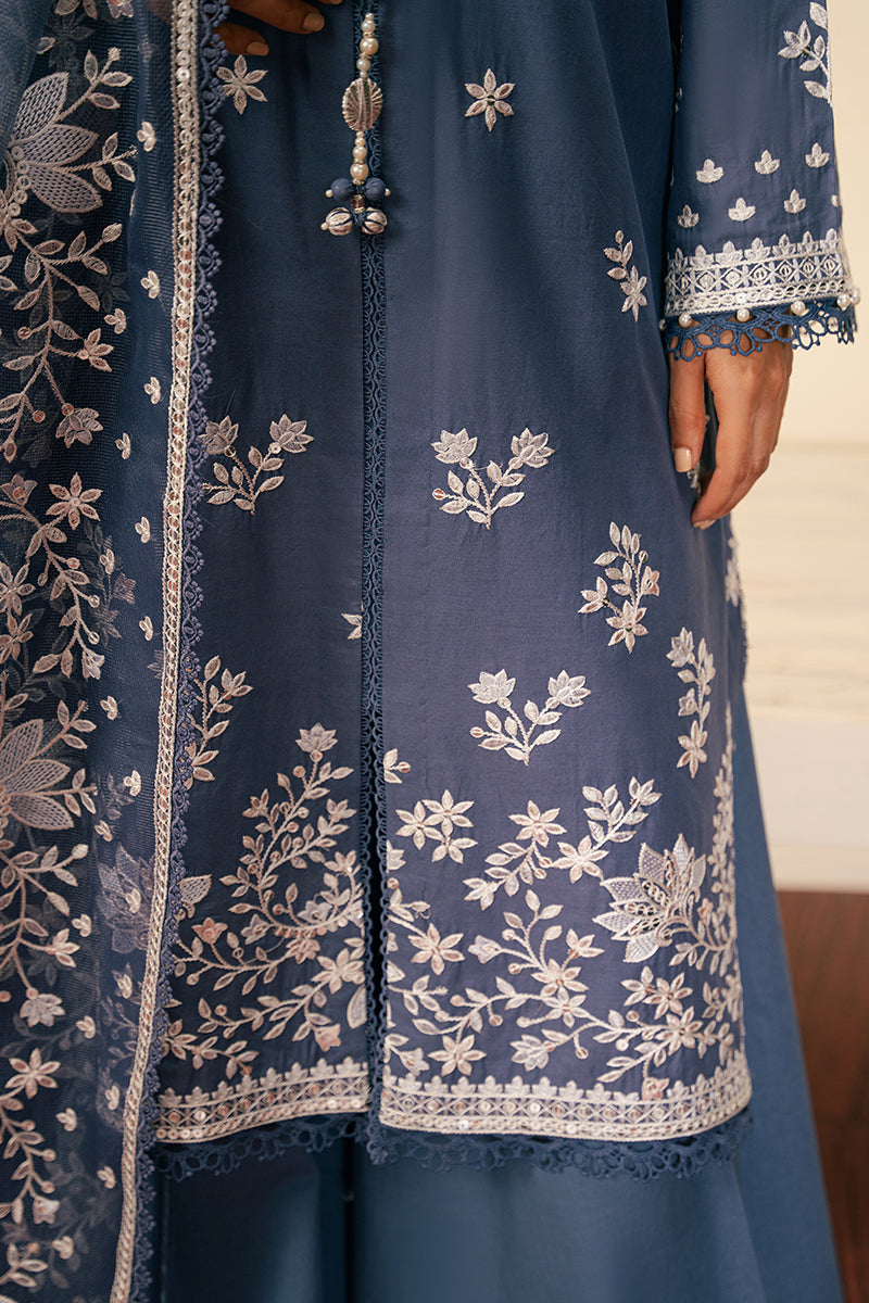 CRYSTAL FLORA-3 PIECE EMBROIDERED CAMBRIC SUIT