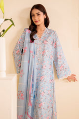 MYSTIQUE BLUE-3 PIECE PRINTED LAWN SUIT