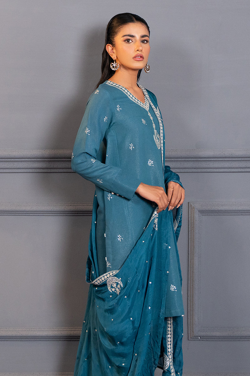 CRYSTAL TEAL-2 PC (SHIRT & DUPATTA)