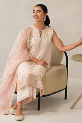 PINK HUE-4 PIECE EMBROIDERED CHIFFON SUIT