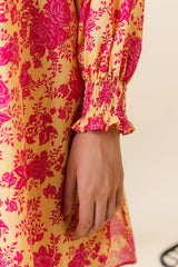 MISTED YELLOW-3 PC PRINTED LAWN SUIT