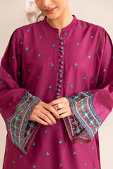 PLUM REGALIA-2 PIECE EMBROIDERED LAWN SUIT