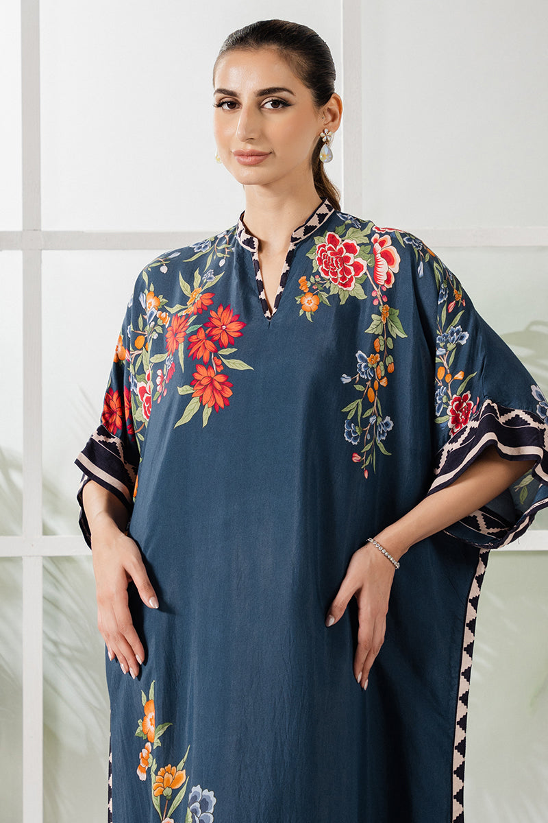 BLUE AZURE SILK PRINTED SHIRT