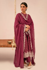 VIOLET QUARTZ-3 PIECE EMBROIDERED LAWN SUIT