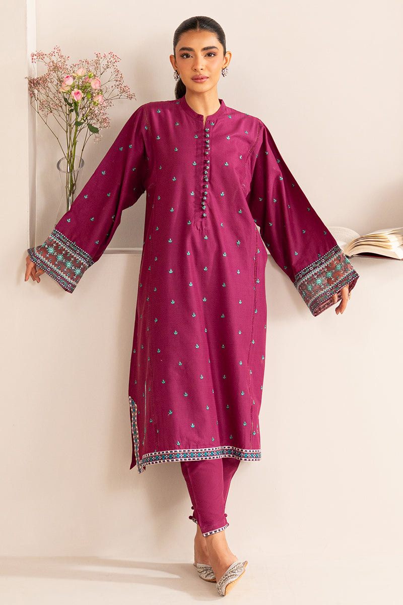 PLUM REGALIA-2 PIECE EMBROIDERED LAWN SUIT