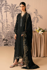MYSTIC RAVEN-3 PIECE EMBROIDERED SILK SUIT