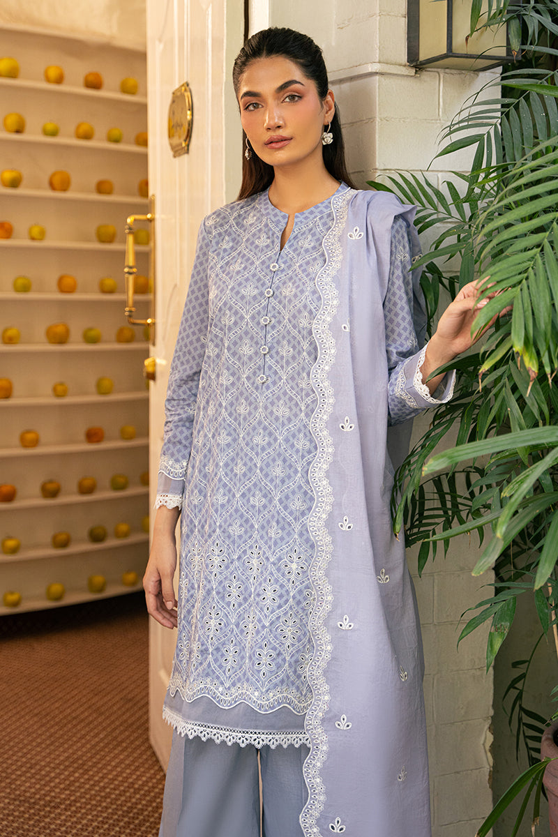 LILAC WHISPER-3 PIECE EMBROIDERED LAWN SUIT