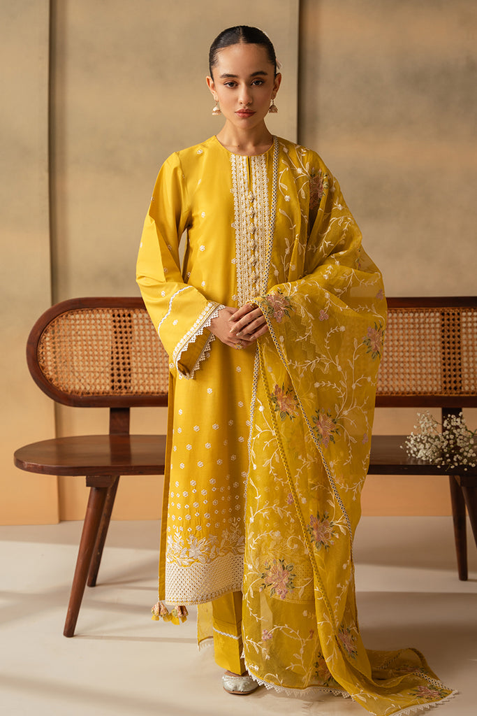 CEYLON YELLOW-3 PIECE EMBROIDERED LAWN SUIT