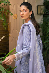 LILAC WHISPER-3 PIECE EMBROIDERED LAWN SUIT