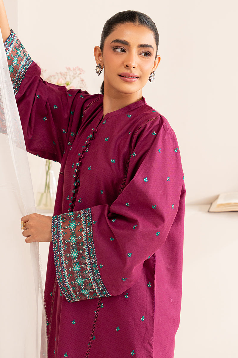 PLUM REGALIA-2 PIECE EMBROIDERED LAWN SUIT