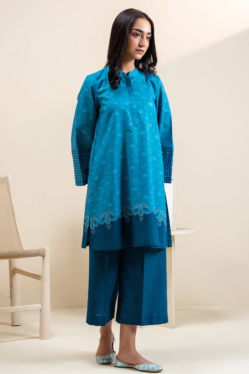 MIDNIGHT FROST-2 PC PRINTED KHADDAR SUIT