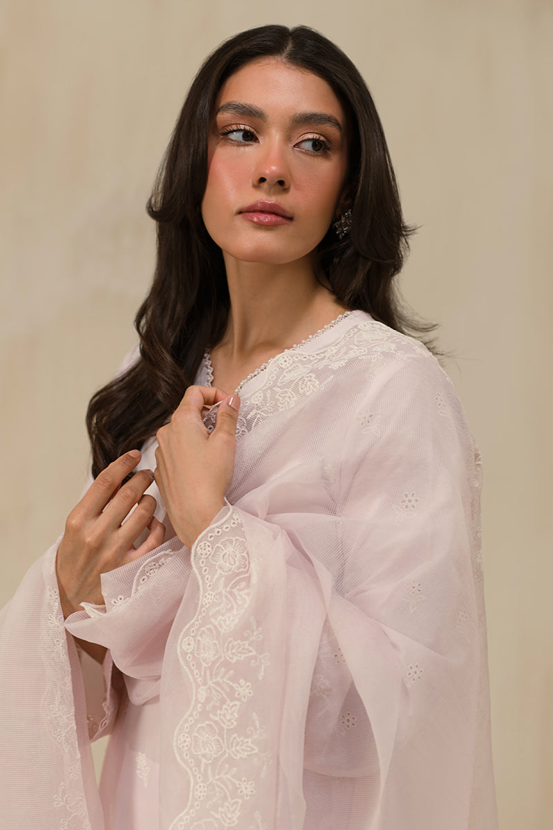 PALE LILAC-3 PC CHIKANKARI SUIT