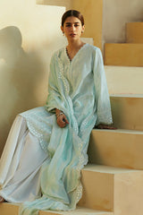 WHISPER MINT-3 PIECE LAWN EMBROIDERED SUIT