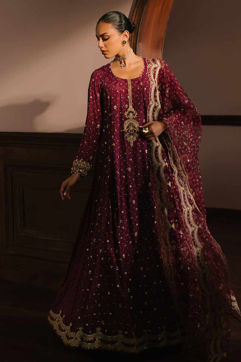 RADIANT ORCHID-3PC SILK EMBROIDERED SUIT