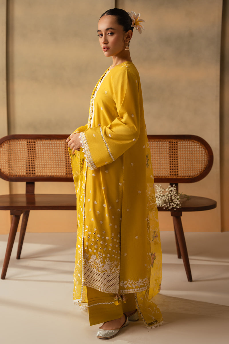 CEYLON YELLOW-3 PIECE EMBROIDERED LAWN SUIT