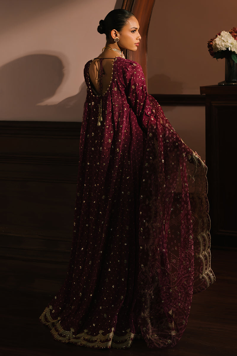 RADIANT ORCHID-3PC SILK EMBROIDERED SUIT