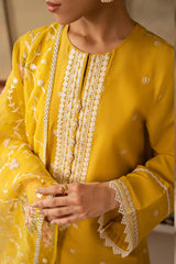 CEYLON YELLOW-3 PIECE EMBROIDERED LAWN SUIT