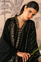 MYSTIC RAVEN-3 PIECE EMBROIDERED SILK SUIT