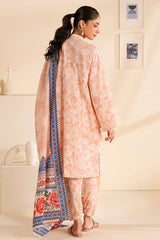 PEACH DUST-3 PC PRINTED LAWN SUIT