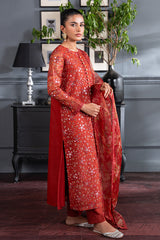 SCARLET BLOOM-2PC (SHIRT & DUPTTA)