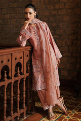 MYSTIC PINK-3PC SATIN EMBROIDERED SUIT