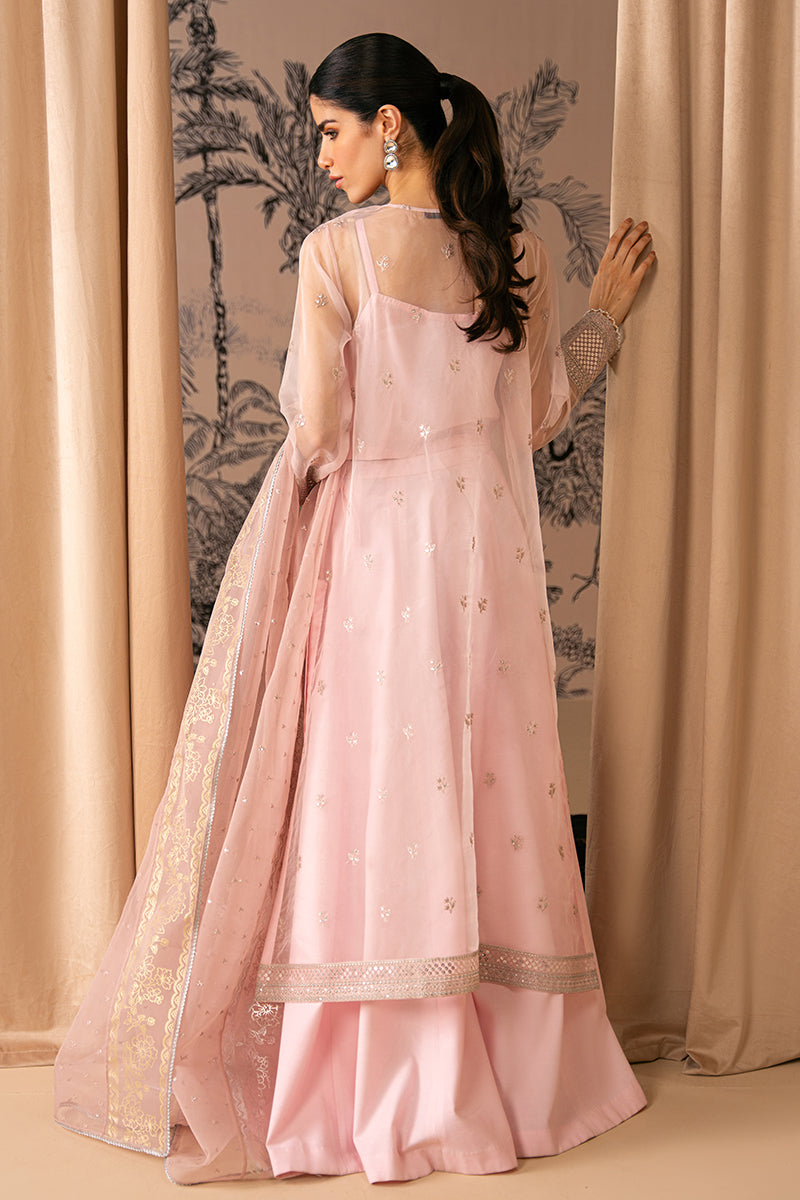 PINK BLISS-4 PIECE EMBROIDERED ORGANZA SUIT