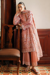 MYSTIC PINK-3PC SATIN EMBROIDERED SUIT