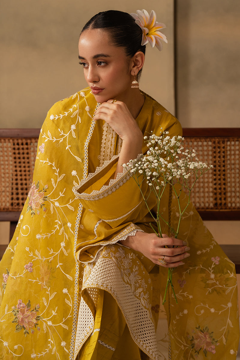 CEYLON YELLOW-3 PIECE EMBROIDERED LAWN SUIT