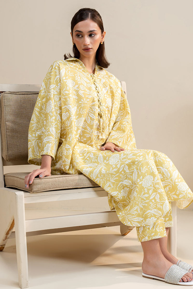 OCHRE CHARM-2 PC PRINTED KHADDAR SUIT