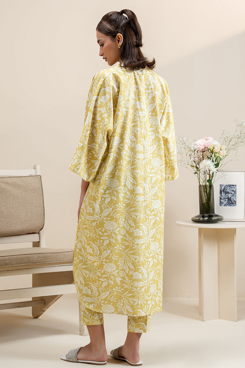 OCHRE CHARM-2 PC PRINTED KHADDAR SUIT