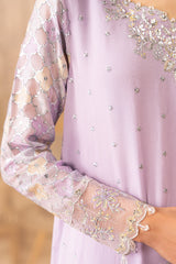 LILAC LUSTER-4 PIECE EMBROIDERED CHIFFON SUIT