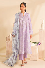 MAUVE DREAM-3 PC PRINTED LAWN SUIT